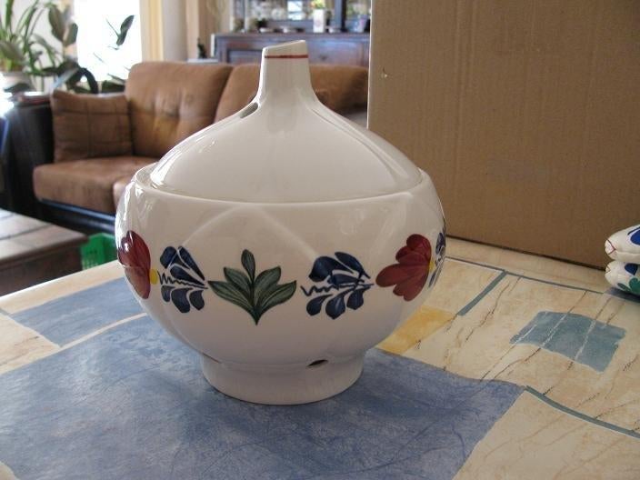 Boerenbont knoflookpot Boerenbond, Gebruikt, Ophalen of Verzenden, Schaal of Schalen, Aardewerk