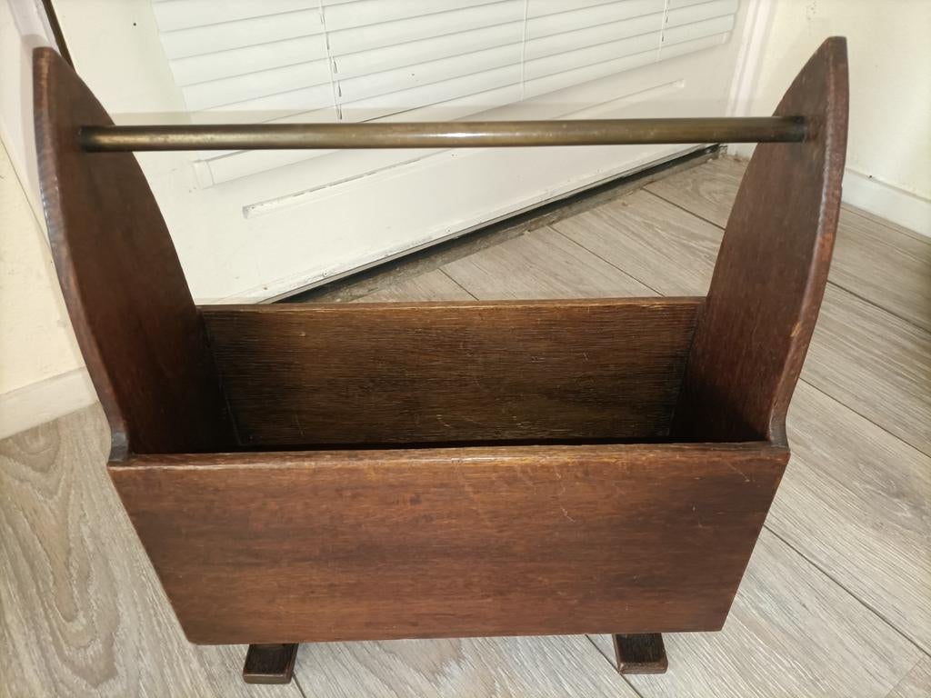 Art Deco Lectuurbak - Vintage Houten Tijdschriftenhouder, Ophalen, Gebruikt