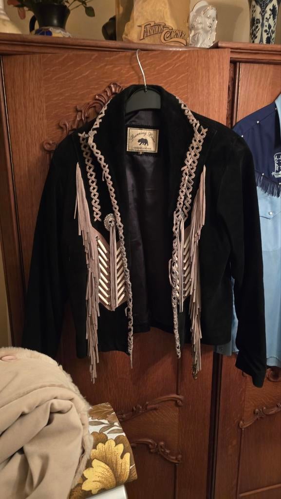 Running Bear country & western suède jas, Kleding | Dames, Jassen | Zomer, Zo goed als nieuw, Maat 36 (S), Zwart, Ophalen