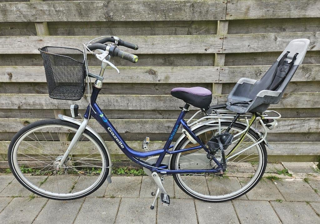 Gazelle fiets met kinderzitje en mandje, Ophalen, Gebruikt, Versnellingen, 50 tot 53 cm