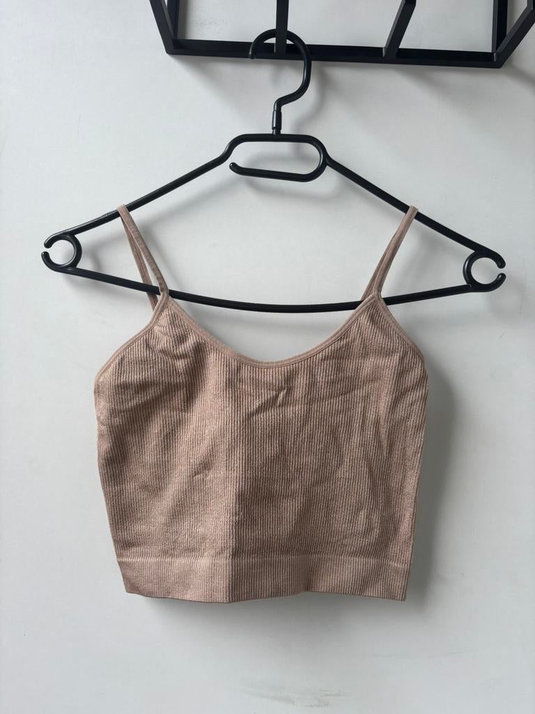 Korte top Primark maat XS, Kleding | Dames, Tops, Beige, Ophalen of Verzenden, Zo goed als nieuw, Zonder mouw