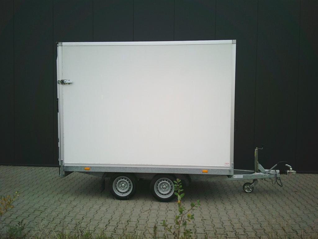 Gesloten plateauwagen met achterklep. 305x180x210 cm. Hapert, Auto diversen, Aanhangers en Bagagewagens, Gebruikt, Ophalen, Niet ingevuld