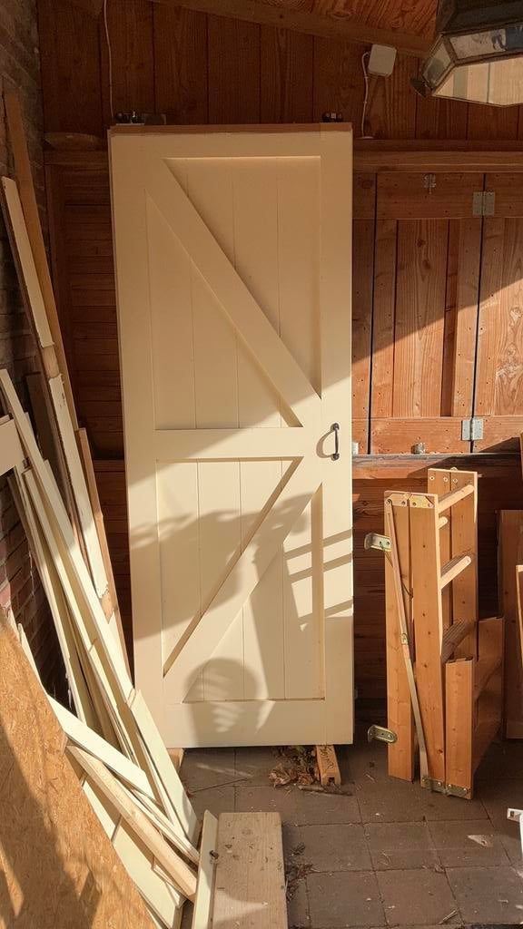 3 stuks mdf landelijke barndeuren/schuifdeuren, Ophalen, Zo goed als nieuw, Binnendeur, 200 tot 215 cm