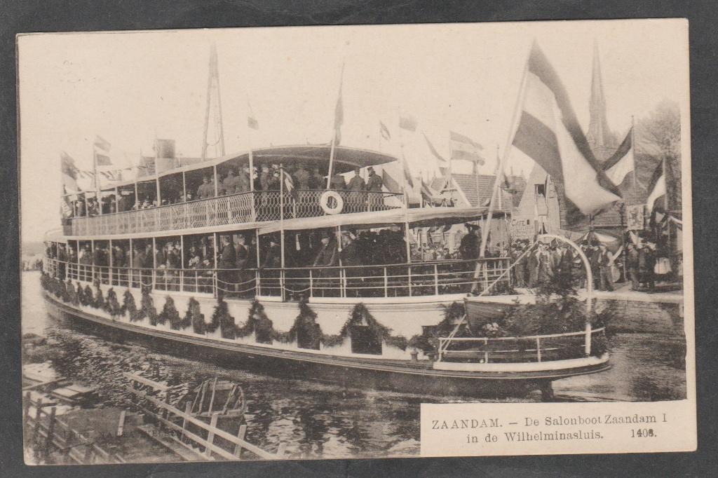 zaandam  de salonboot zaandam 1, Verzenden, Voor 1920, Ongelopen, Noord-Holland