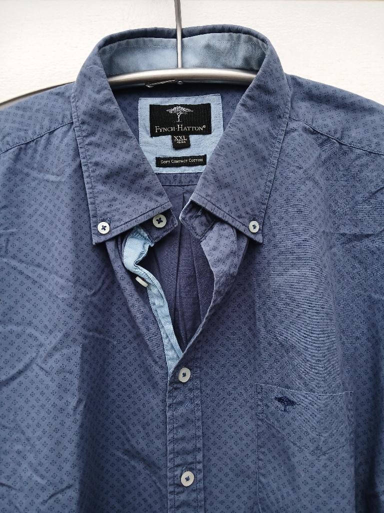 Ruim Fynch Hatton overhemd  maat XXL, zie maten, Ophalen, Zo goed als nieuw, Blauw, Overige halswijdtes