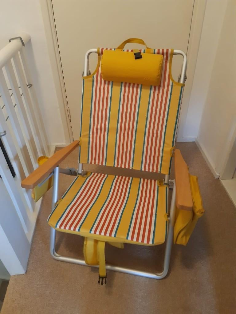 strandstoel (draagbaar op je rug), Ophalen, Zo goed als nieuw, Campingstoel