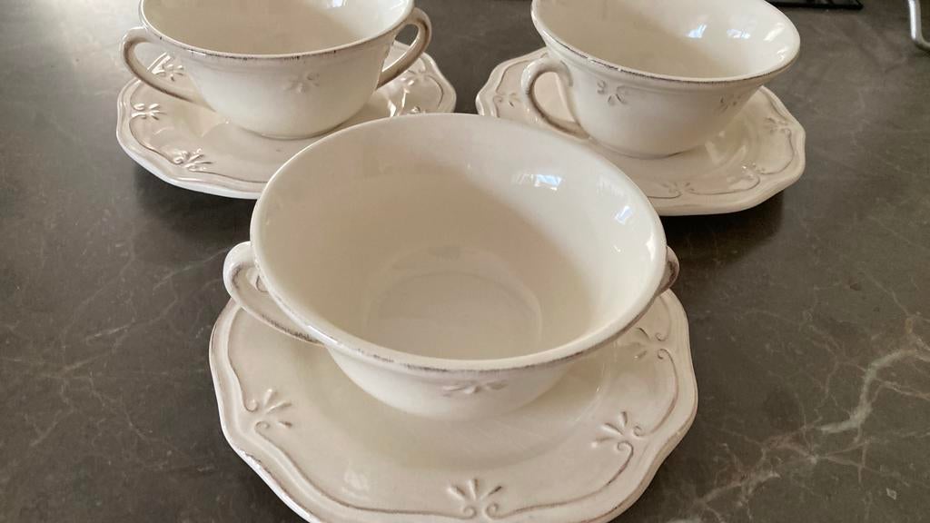 3 mooie soep kommem Zara home €15.00, Ophalen of Verzenden, Zo goed als nieuw, Kom(men), Overige stijlen