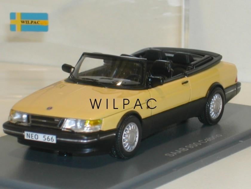 Neo. Saab 900 cabrio geel 1987 resin schaal 1:43 cabriolet, Ophalen of Verzenden, Nieuw, Auto, Overige merken