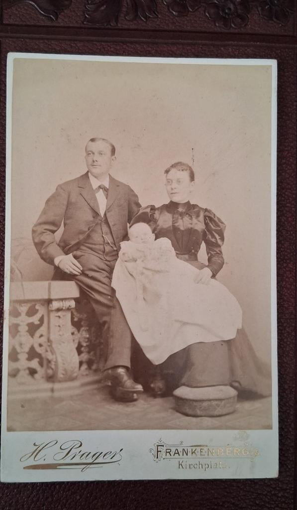 Grote maat CDV portretfoto gezin met baby, Ophalen, Voor 1940, Gebruikt, Foto