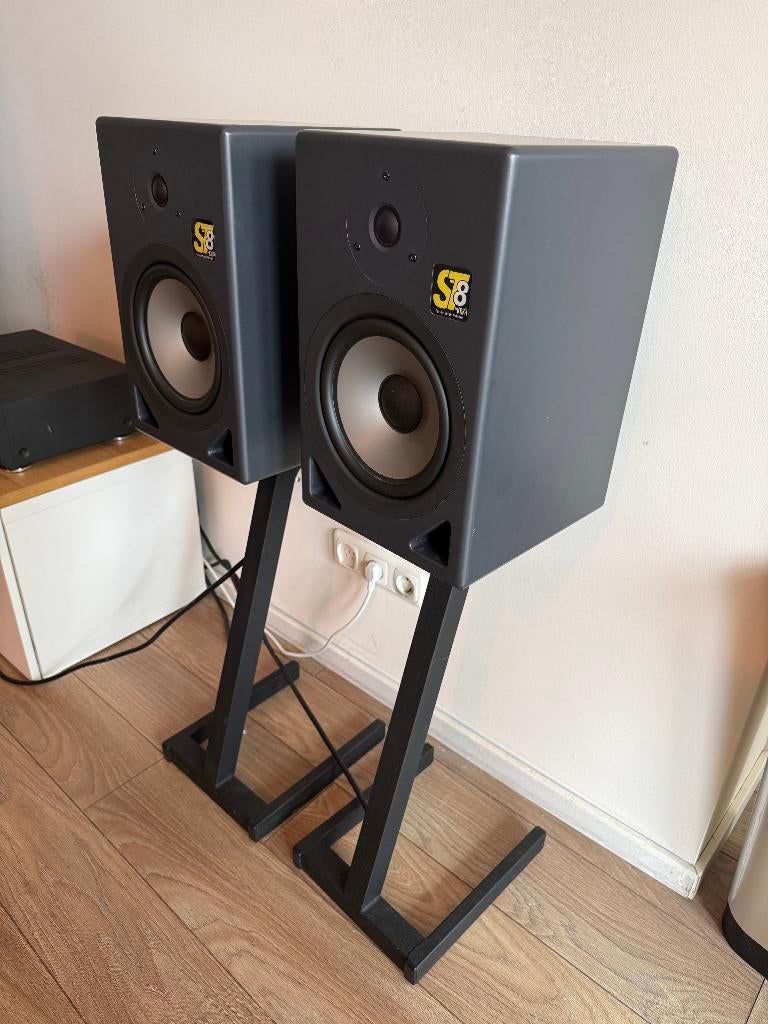 KRK ST8 passieve speakers + Philips FR931 receiver, Gebruikt, 120 watt of meer, Front, Rear of Stereo speakers, Ophalen