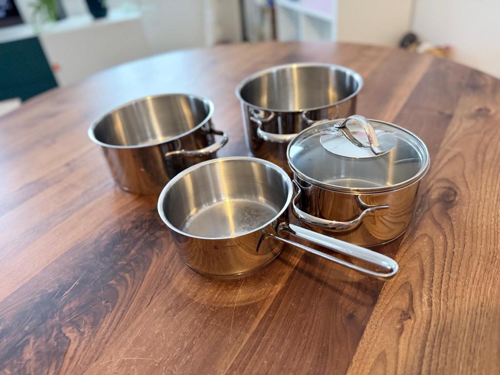 4-delige pannenset WMF Provence Plus - minder deksels, Huis en Inrichting, Keuken | Potten en Pannen, Ophalen, Gebruikt, Inductieplaat