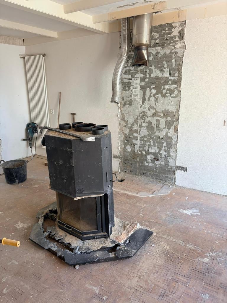 Houtkachel met extra uitlaten, Huis en Inrichting, Kachels, Ophalen, Gebruikt, Hout, Houtkachel