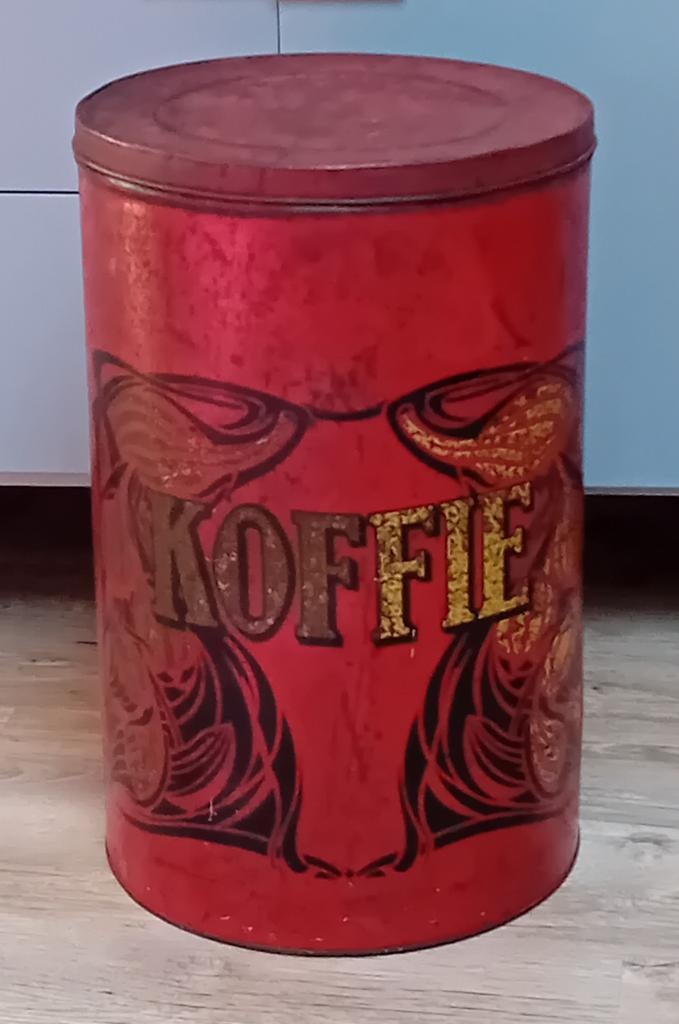 Zeer groot Art Nouveau koffieblik, Verzamelen, Ophalen, Gebruikt, Koffie