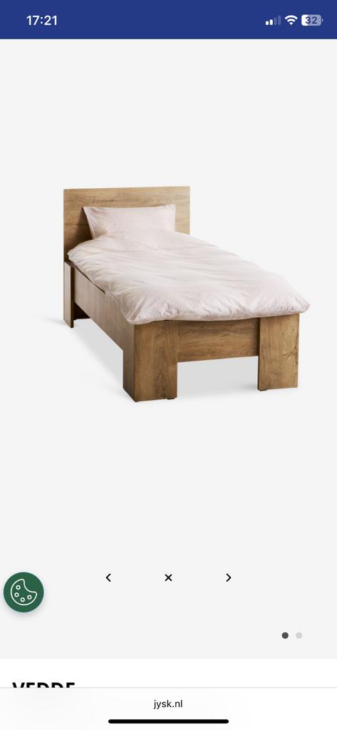 Bed VEDDE 90x200 wild donker eiken kleur met lattenbodem, Huis en Inrichting, Slaapkamer | Bedden, Ophalen, 90 cm, Eenpersoons