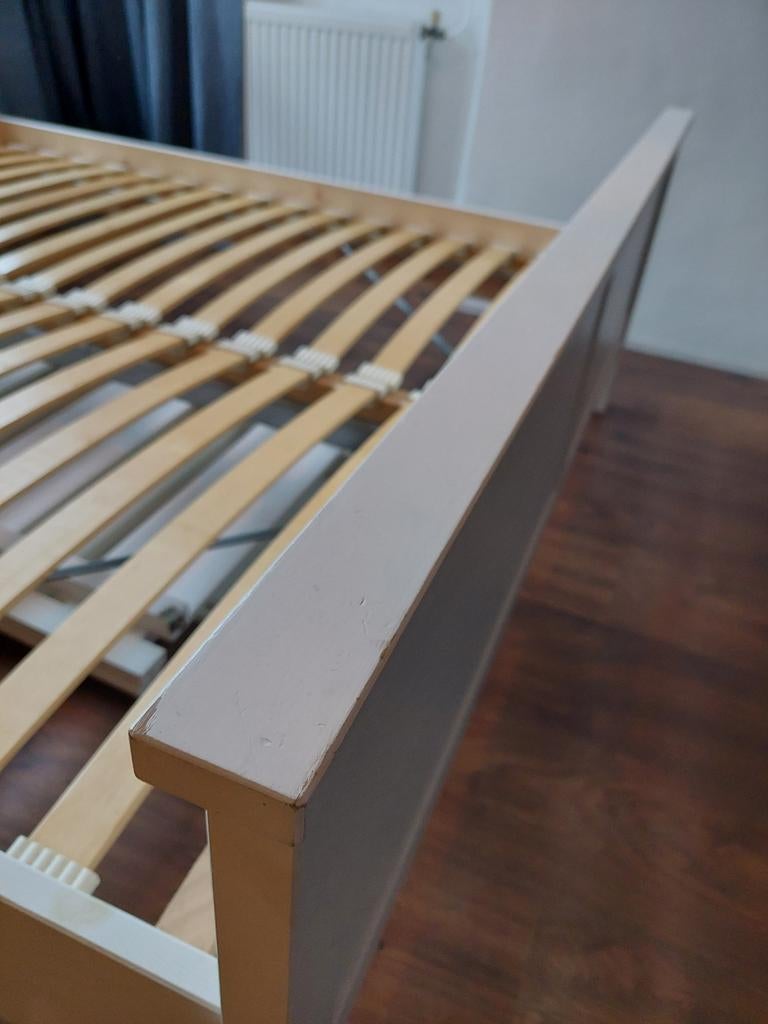 Bed 160x200 met lattenbodem, Huis en Inrichting, Ophalen, Wit, Tweepersoons, Zo goed als nieuw