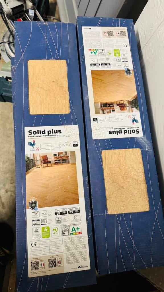 Visgraat laminaat natuur eiken 9,6m2 waterproof, Ophalen, 50 tot 150 cm, Zo goed als nieuw, 10 tot 30 cm