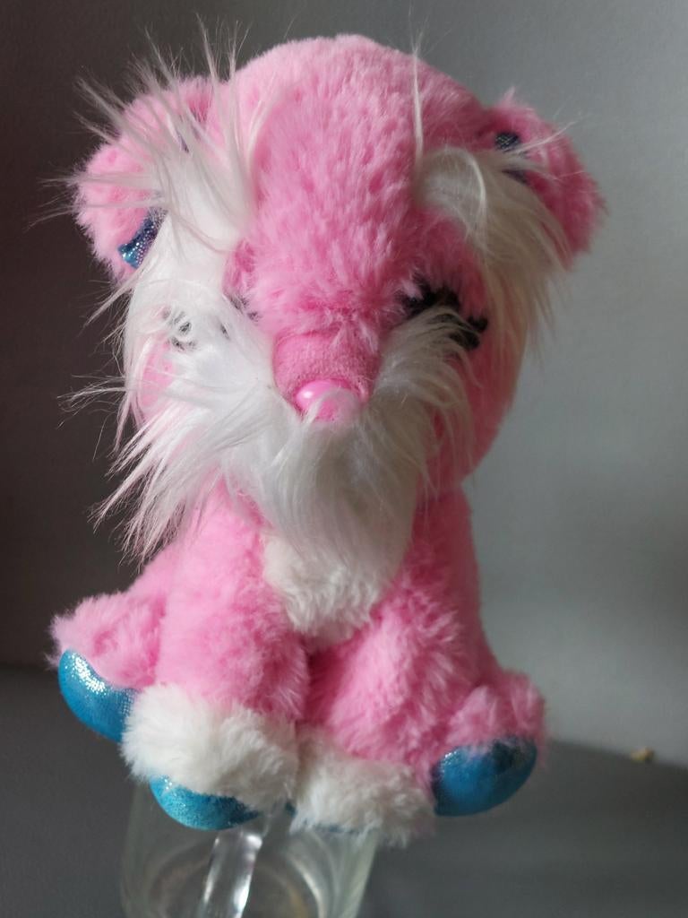 Roze knuffel met wit en blauw met geluid, Kinderen en Baby's, Speelgoed | Knuffels en Pluche, Ophalen of Verzenden, Nieuw