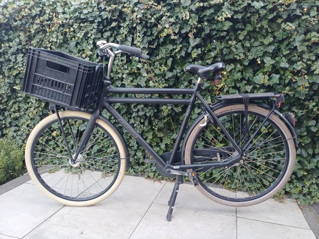Batavus transportfiets met krat - Zwart, Gebruikt, Versnellingen, Batavus, Ophalen of Verzenden
