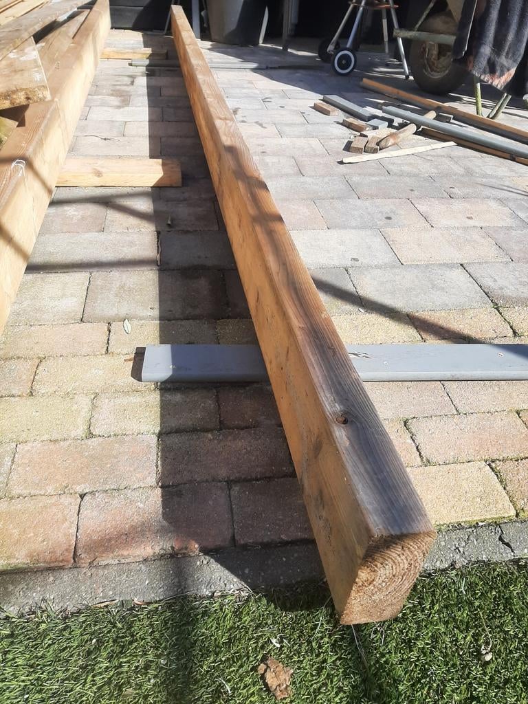 3 houten balken 4.20 m lang 170x70, Ophalen, 250 cm of meer, Balken