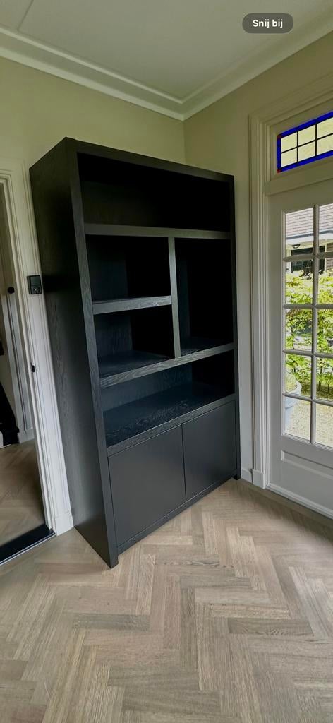 Boekenkast Diamond 5 Vaks 120cm Links Dark Brown Eiken, 100 tot 150 cm, 200 cm of meer, Eikenhout, Ophalen of Verzenden