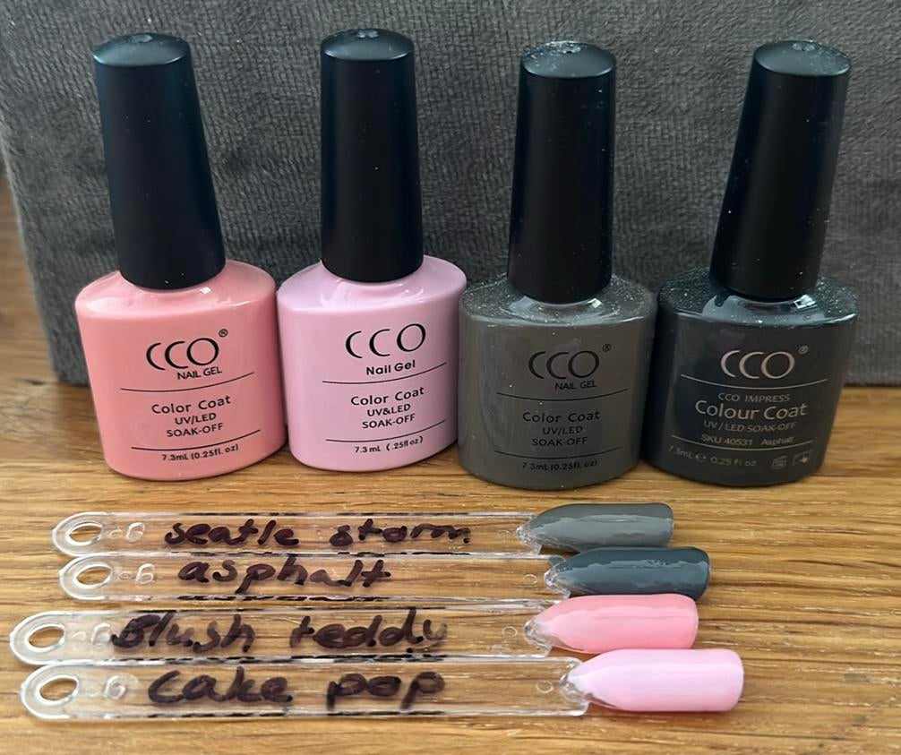 CCO gellac 4 kleuren, Ophalen of Verzenden, Zo goed als nieuw, Handen en Nagels