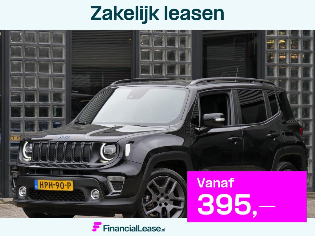 Jeep Renegade 4xe 240 PLUG-IN/ 19INCH/ LEER/ KENWOOD PREMIUM, Automaat, Gebruikt, 4 cilinders, Zwart