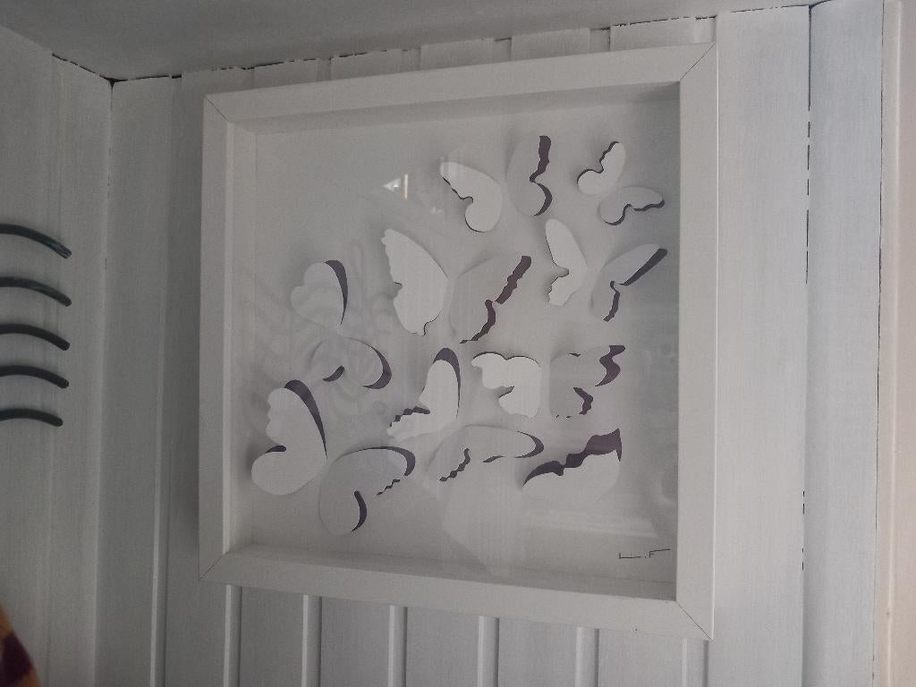 Vlinders in lijst (Nijmegen oost), Minder dan 50 cm, Ophalen of Verzenden, Zo goed als nieuw, Minder dan 50 cm