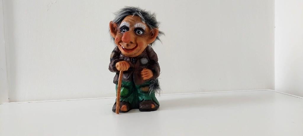 Vintage kunstof trol troll  Erling Krage Bergen Norway 22 cm, Eu, Eu, Ophalen of Verzenden, Zo goed als nieuw