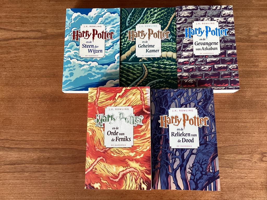 5 x Harry Potter boeken. Softcover De harmonie, Boeken, Kinderboeken | Jeugd | 10 tot 12 jaar, Ophalen of Verzenden, Gelezen