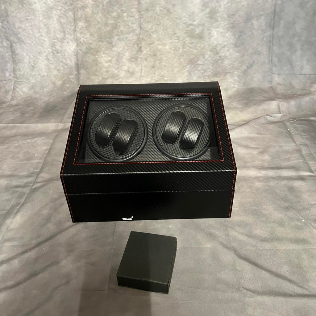Luxe watchwinder - Olvy - 10 horloges - Carbon, Ophalen of Verzenden, Zo goed als nieuw, Staal, Overige merken