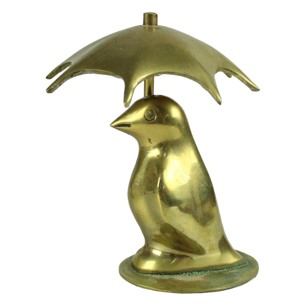 Set messing dier beeldjes met parasol – ca. 1960–1980, Ophalen of Verzenden