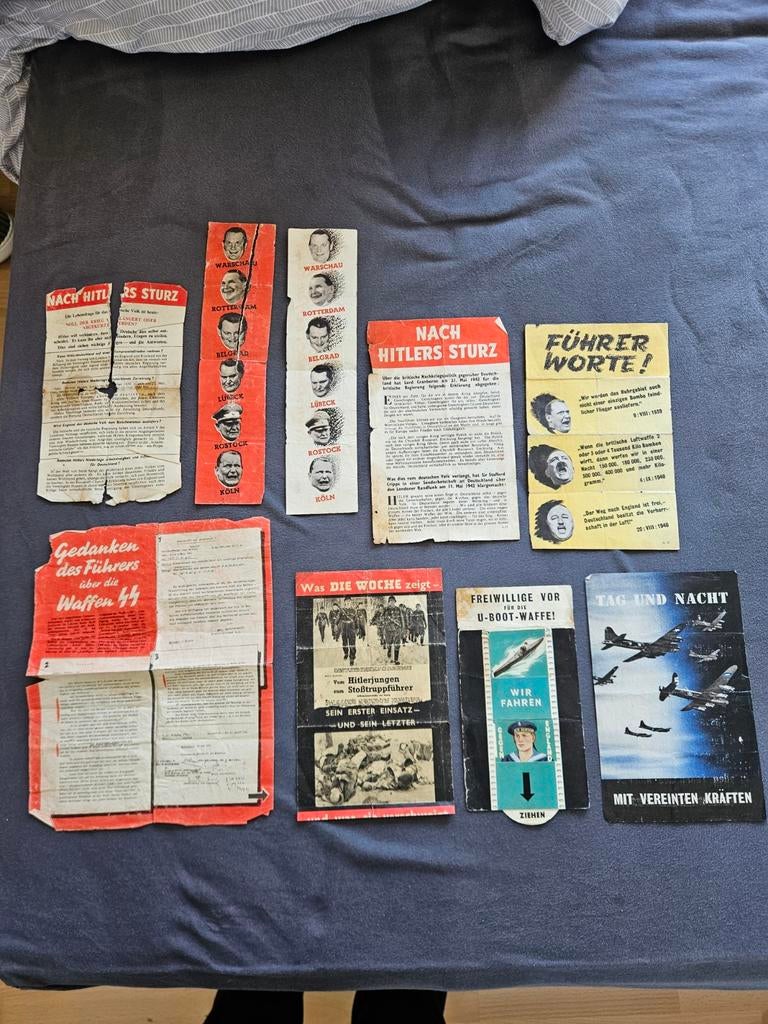 Lot van britse propaganda pamfletten, Verzamelen, Militaria | Tweede Wereldoorlog, Ophalen of Verzenden, Engeland