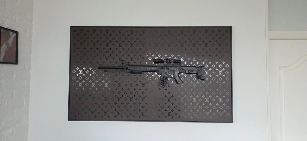 Louis vuitton gun XXL schilderij, Antiek en Kunst, Ophalen