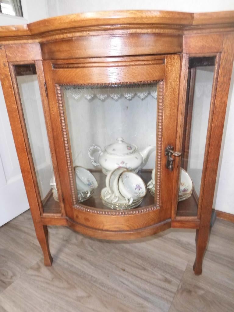 PRACHTIG ANTIEK THEEKASTJE MET AFNEEMBAAR DIENBLAD, Antiek en Kunst, Antiek | Meubels | Kasten, Ophalen