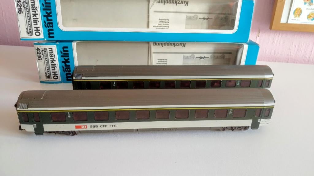 Märklin SBB rijtuigen 1e klasse, Ophalen, Wisselstroom, Gebruikt, Wagon