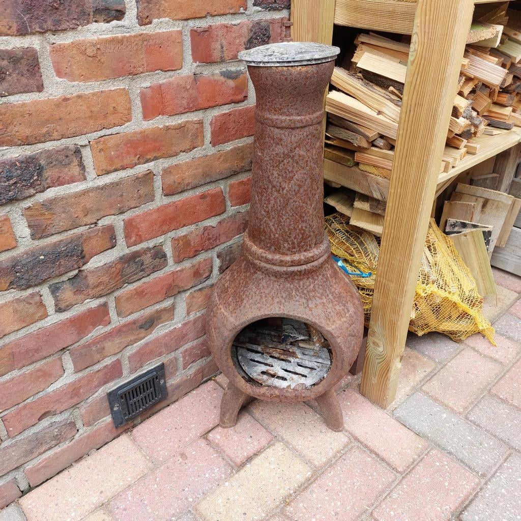 Gietijzeren teraskachel, Tuin en Terras, Tuinhaarden, Ophalen, Gebruikt