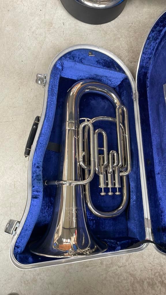 VintageB&F Euphonium verzilverd, Ophalen of Verzenden, Gebruikt, Koperblazer