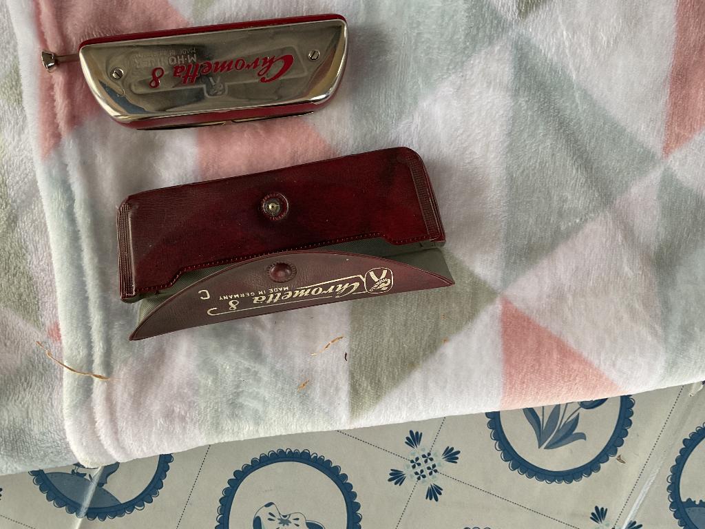Hohner Chrometta 8 mondharmonica  in originele hoes, Ophalen of Verzenden, Zo goed als nieuw, C-mondharmonica, Met koffer of doosje