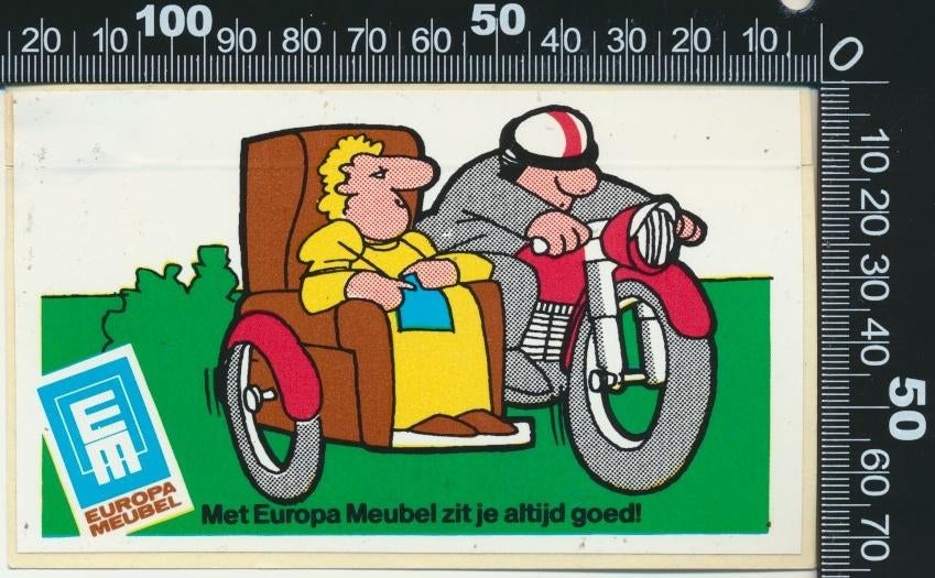 Sticker: Europa Meubel - Met Europa Meubel zit je goed, Ophalen of Verzenden, Zo goed als nieuw, Bedrijf of Vereniging