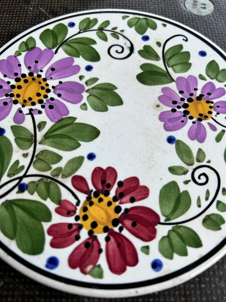 Boerenbont plat rond schaaltje motief brabant, Antiek en Kunst, Antiek | Wandborden en Tegels, Ophalen of Verzenden