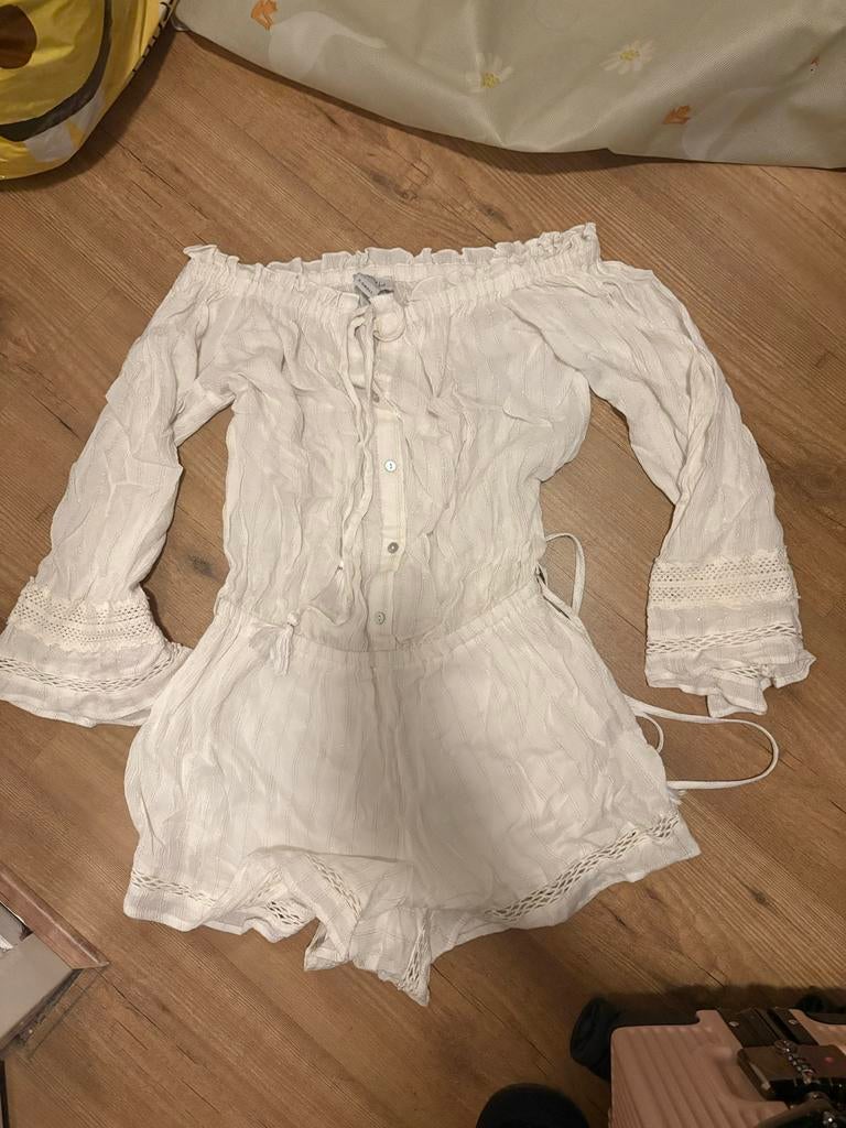 Witte Ibiza Boho Jumpsuit - Off-shoulder club club t, Kleding | Dames, Jumpsuits, Ophalen of Verzenden, Gedragen, Maat 34 (XS) of kleiner