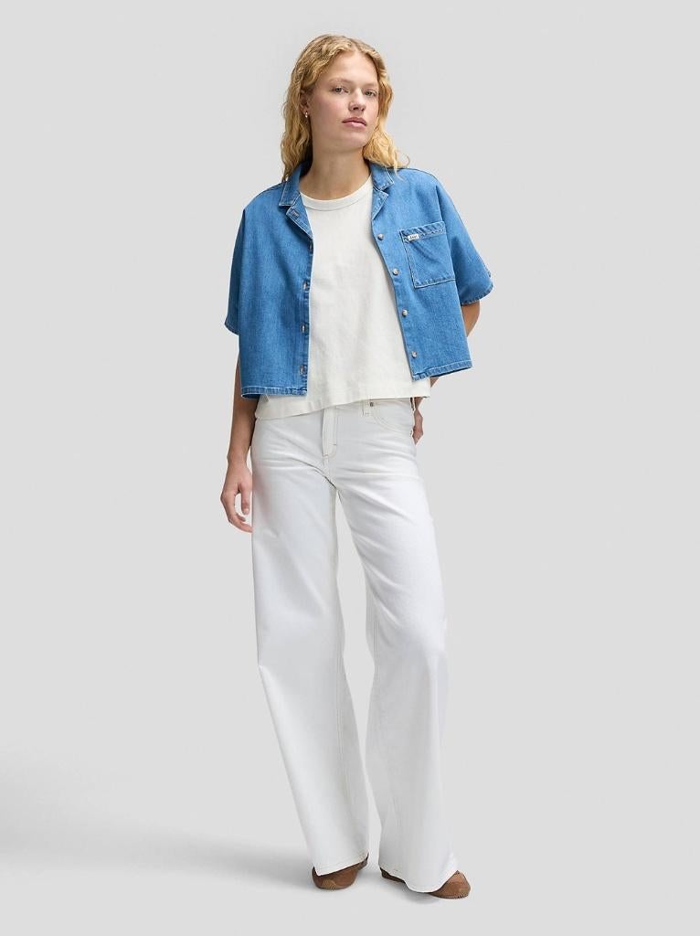 Cropped denim blouse lee S/36, Blauw, Ophalen of Verzenden, Zo goed als nieuw, Lee