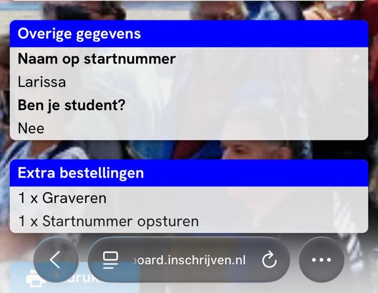 Ticket halve marathon Leiden, Eén persoon