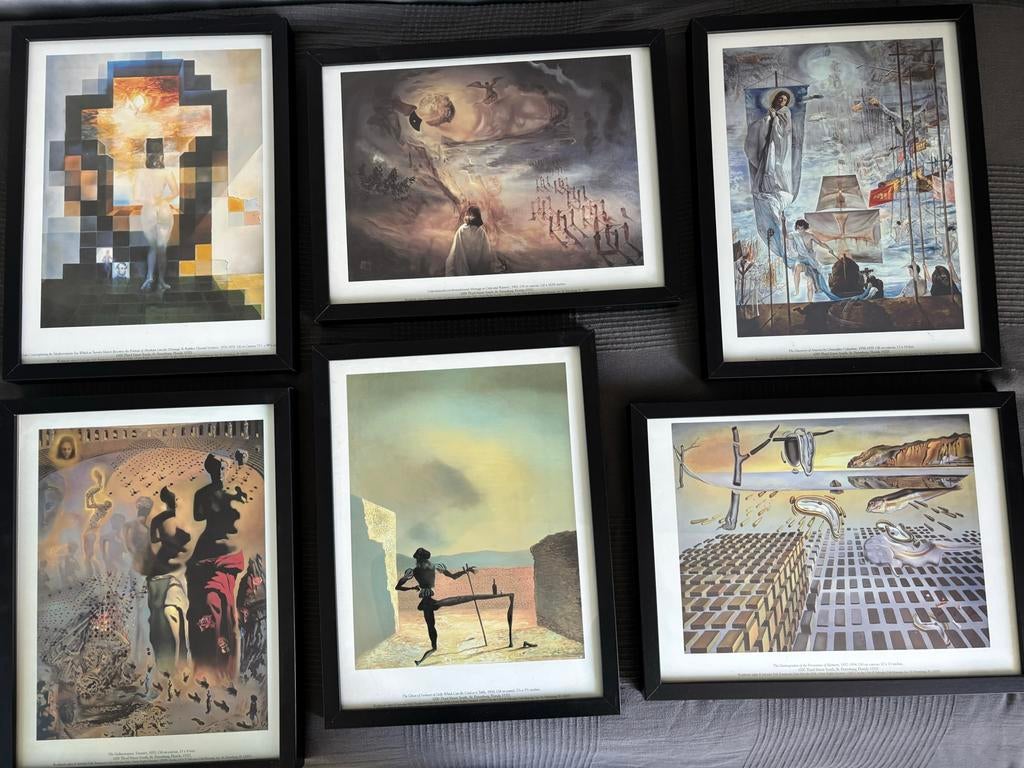13 x Salvador Dali prints, 6 x ingelijst, Ophalen of Verzenden