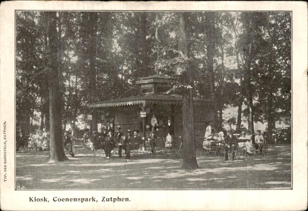 Zutphen - Kiosk - Coenenspark, Ophalen of Verzenden, Voor 1920, Gelopen, Gelderland