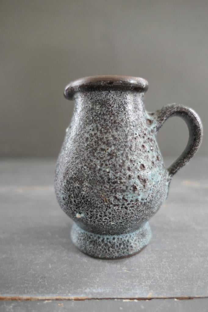 Vintage vaas vaasje turquoise bruin, Verzenden