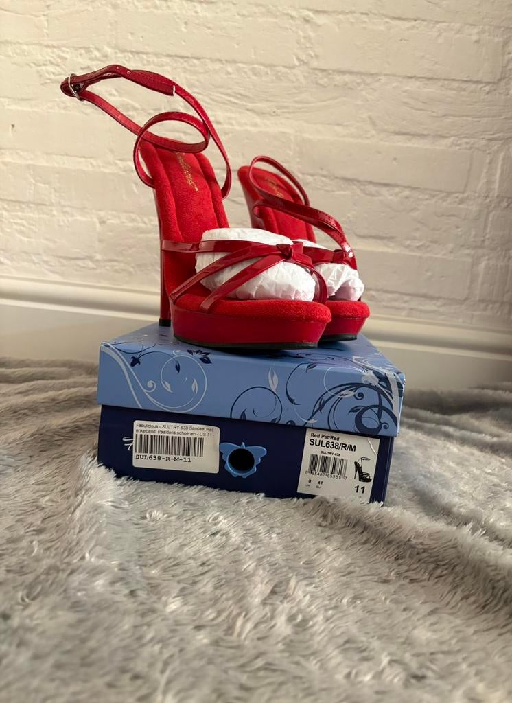 Pleaser, Fabulicious Sultry 638 Maat 41, Nieuw, Ophalen of Verzenden, Schoenen met hoge hakken, Rood