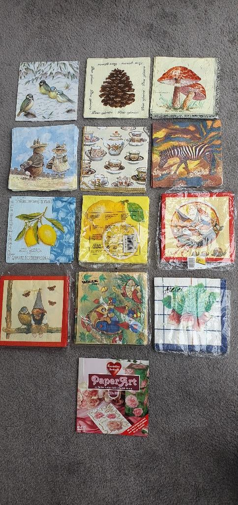 Decoupage servetten, Ophalen, Nieuw, Meerkleurig, Papier of Karton