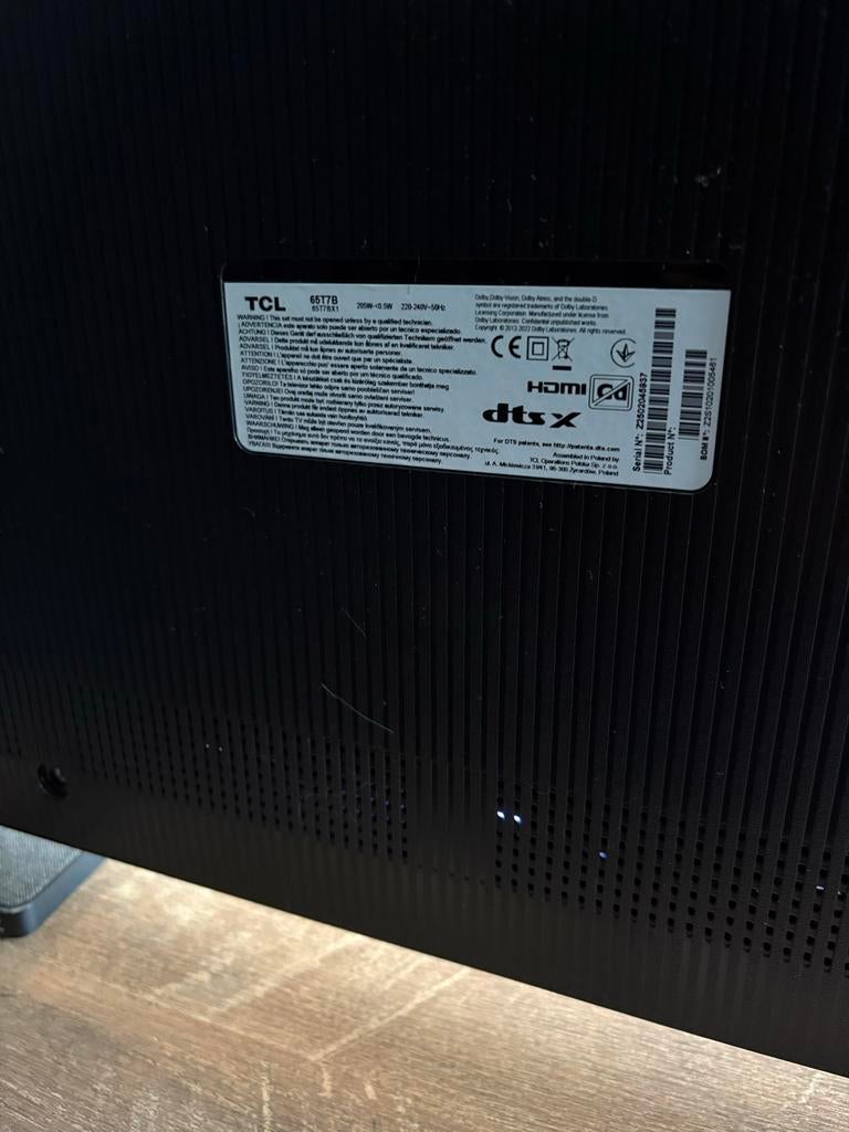 TCL 65T7B televisie, Overige merken, 50 Hz, Ophalen of Verzenden, 100 cm of meer