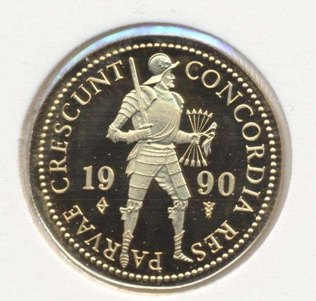 Nederland Gouden Dukaat 1990, Postzegels en Munten, Ophalen of Verzenden, Goud